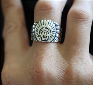 Sunset Trails Sterling Silver Native American Chief Ring